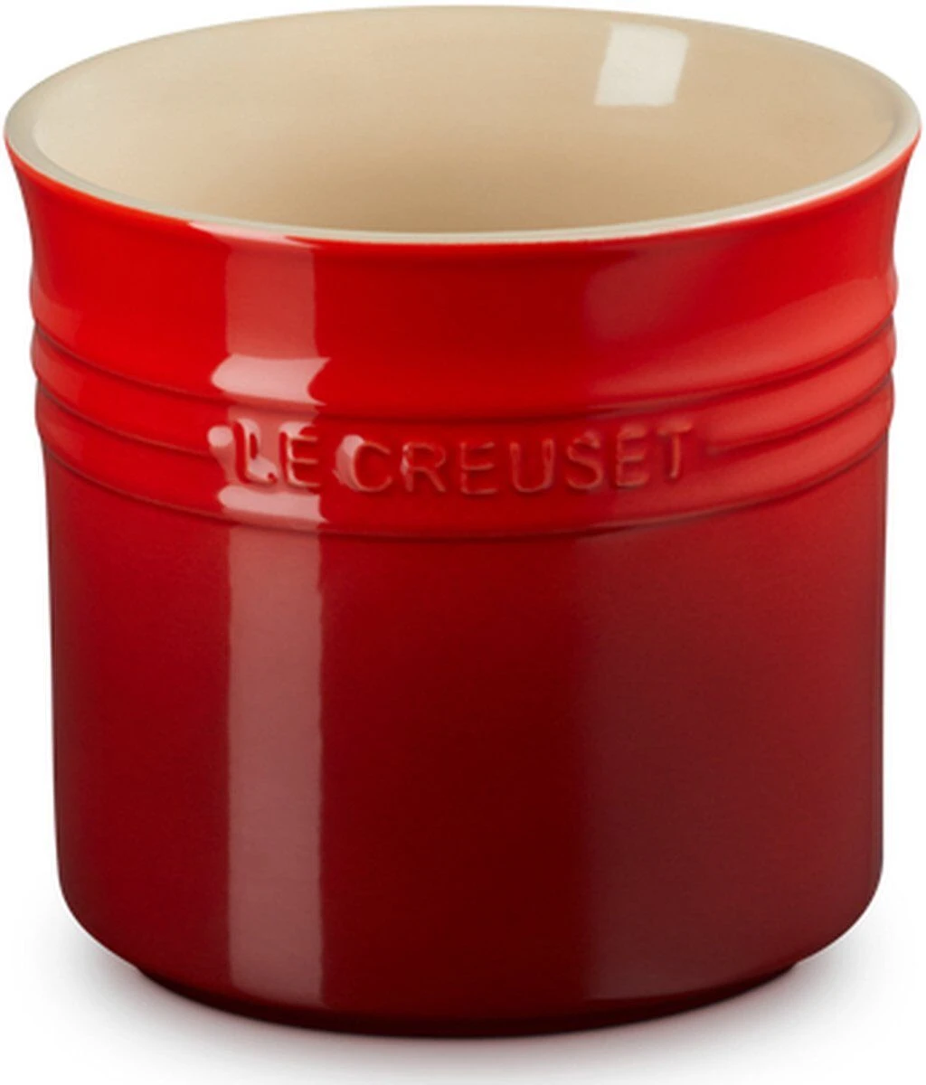 Le Creuset grote spatelpot 2,3 liter aardewerk kersrood Le Creuset Grote Spatelpot 2,3 Liter Aardewerk Kersrood -Le Creuset