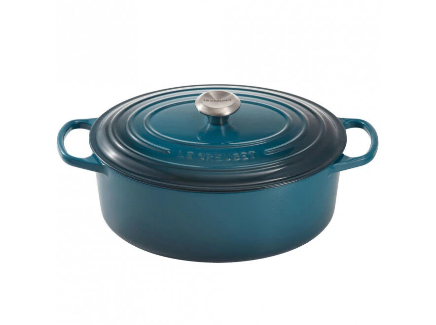 Le Creuset Signature braadpan ovaal 6,3 liter ø 31 cm gietijzer Deep Teal Le Creuset Signature Braadpan Ovaal 6,3 Liter ø 31 Cm Gietijzer Deep Teal -Le Creuset 21178316422430 le creuset.1517493796 1