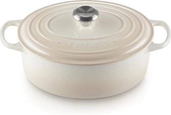 Le Creuset Signature braadpan ovaal 4,7 liter ø 29 cm gietijzer Meringue Le Creuset Signature Braadpan Ovaal 4,7 Liter ø 29 Cm Gietijzer Meringue -Le Creuset