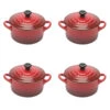 Le Creuset Minipan ø 10 Cm Aardewerk Kersrood 4 Stuks 2 Le Creuset Minipan ø 10 Cm Aardewerk Kersrood 4 Stuks -Le Creuset kersrood 1