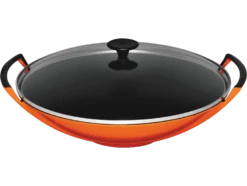 Le Creuset Wok Met Glazen Deksel 4,5 Liter ø 36 Cm Gietijzer Vulcanique