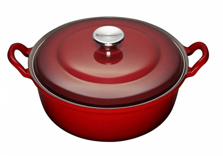 Le Creuset Faitout Braadpan Met Plaatstalen Deksel 4,9 Liter ø 28 Cm Gietijzer Rood