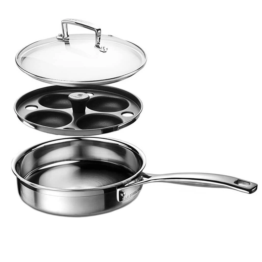 Le Creuset Magnetik sauteerpan met pocheerinzet ø 20 cm rvs Le Creuset Magnetik Sauteerpan Met Pocheerinzet ø 20 Cm Rvs -Le Creuset le creuset magnetik sauteerpan met pocheerinzet 20 cm rvs