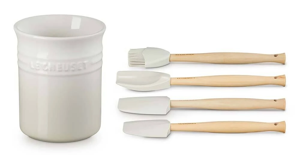 Le Creuset pollepelpot met 4 Premium spatels Meringue 5-delig Le Creuset Pollepelpot Met 4 Premium Spatels Meringue 5-delig -Le Creuset t 834931fc8f400518ea2d1fbc81b90f8a